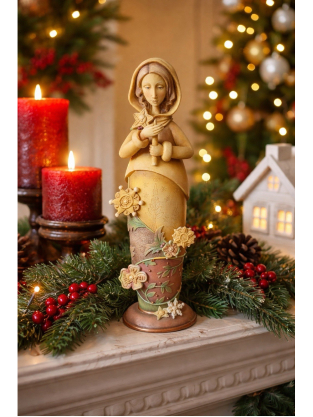 Enesco Blooming Wild "Candle" Karen Hahn 2004 Inspirational Christmas Figurine